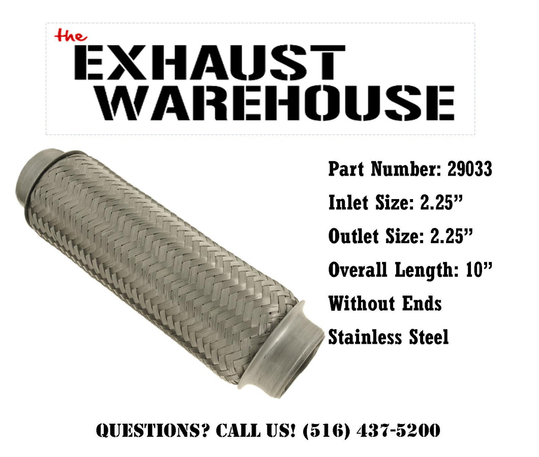 Motor State 2.25" Exhaust Flex Pipe - 2.25" Inlet/Outlet X 4" Length - Stainless Steel - RK7510