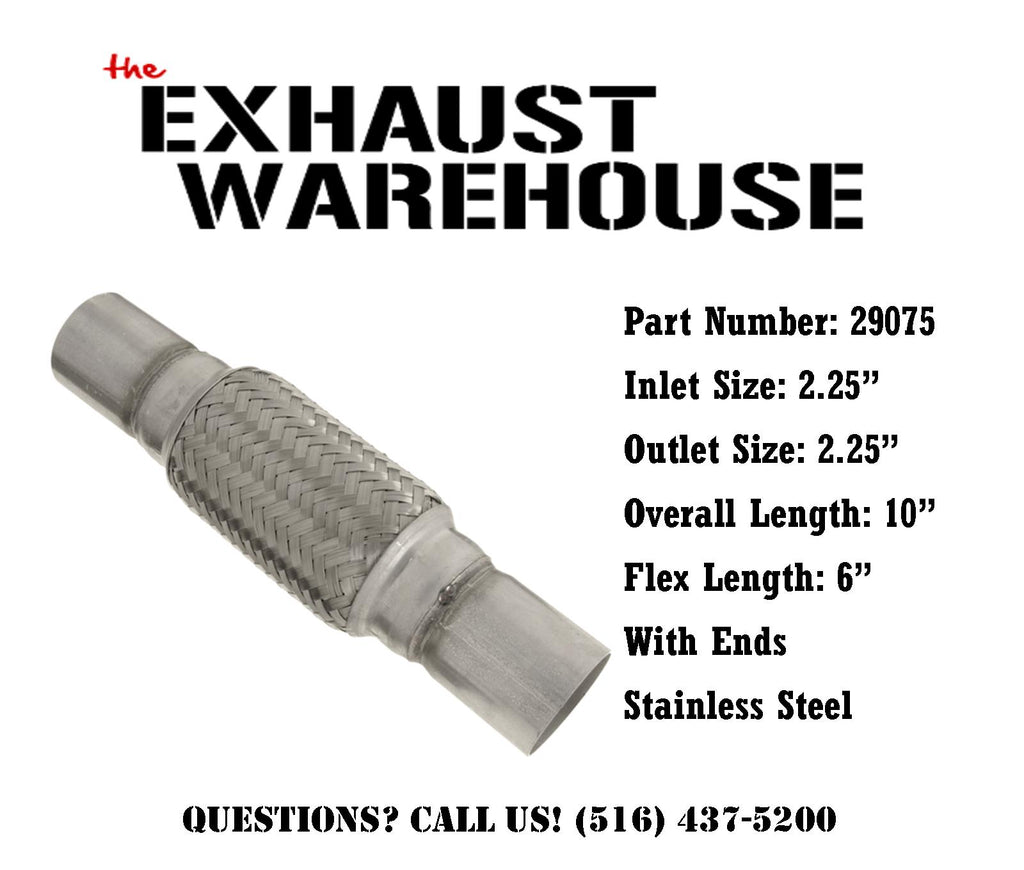 2 1/4" (2.25") x 6" x 10" Flex Pipe With Ends The Exhaust Warehouse