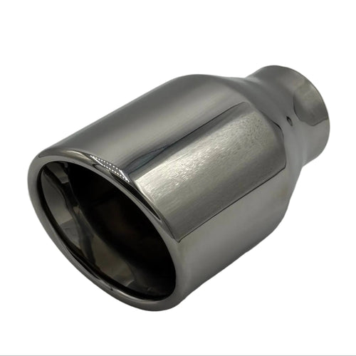 Rolled Double Wall Angled Chrome Exhaust Tip