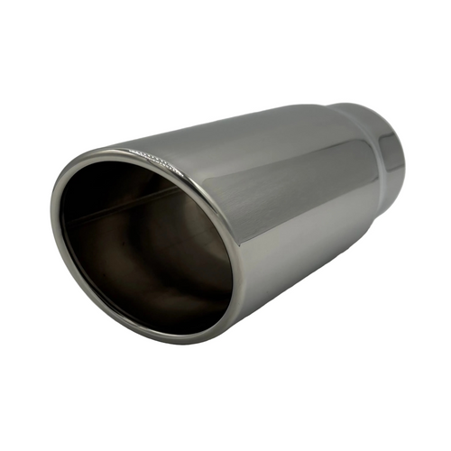 Rolled Single Wall Angled Chrome Exhaust Tip